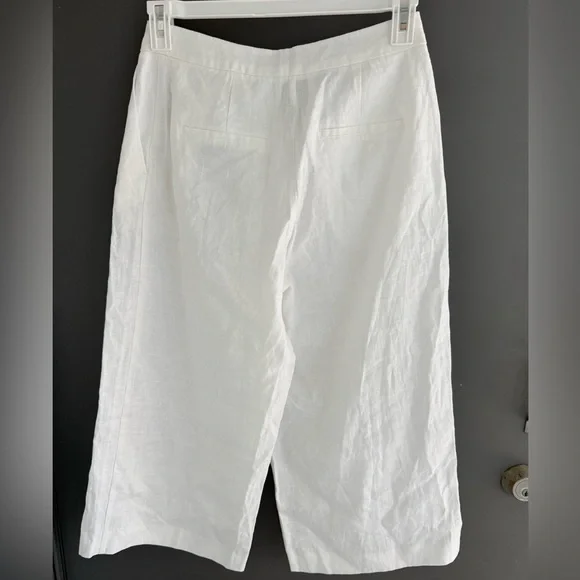 N A-K D White Linen High-Waist Culottes size 6 Wide Leg Summer Chic NWT - Picture 6 of 16